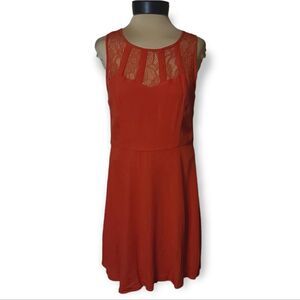 Forever 21 Coral Lace Casual Dress Large